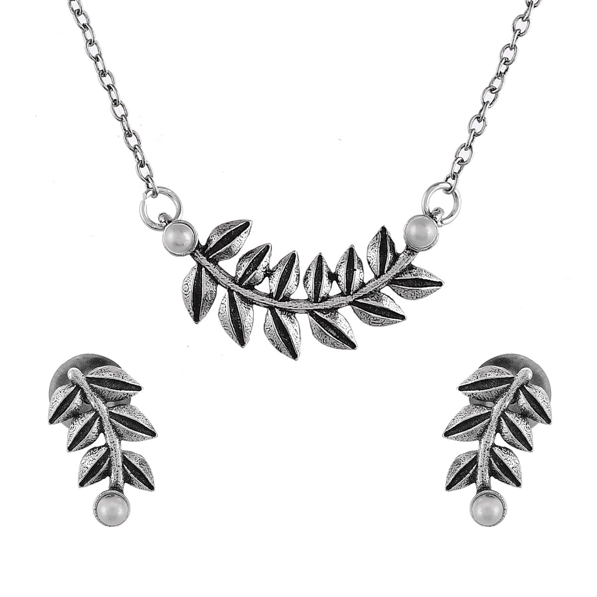 - Fresh Fern Bella Necklace Set for Women | Oxidised Necklace Set For Women | EveryDay, Festive, Wedding, Gift