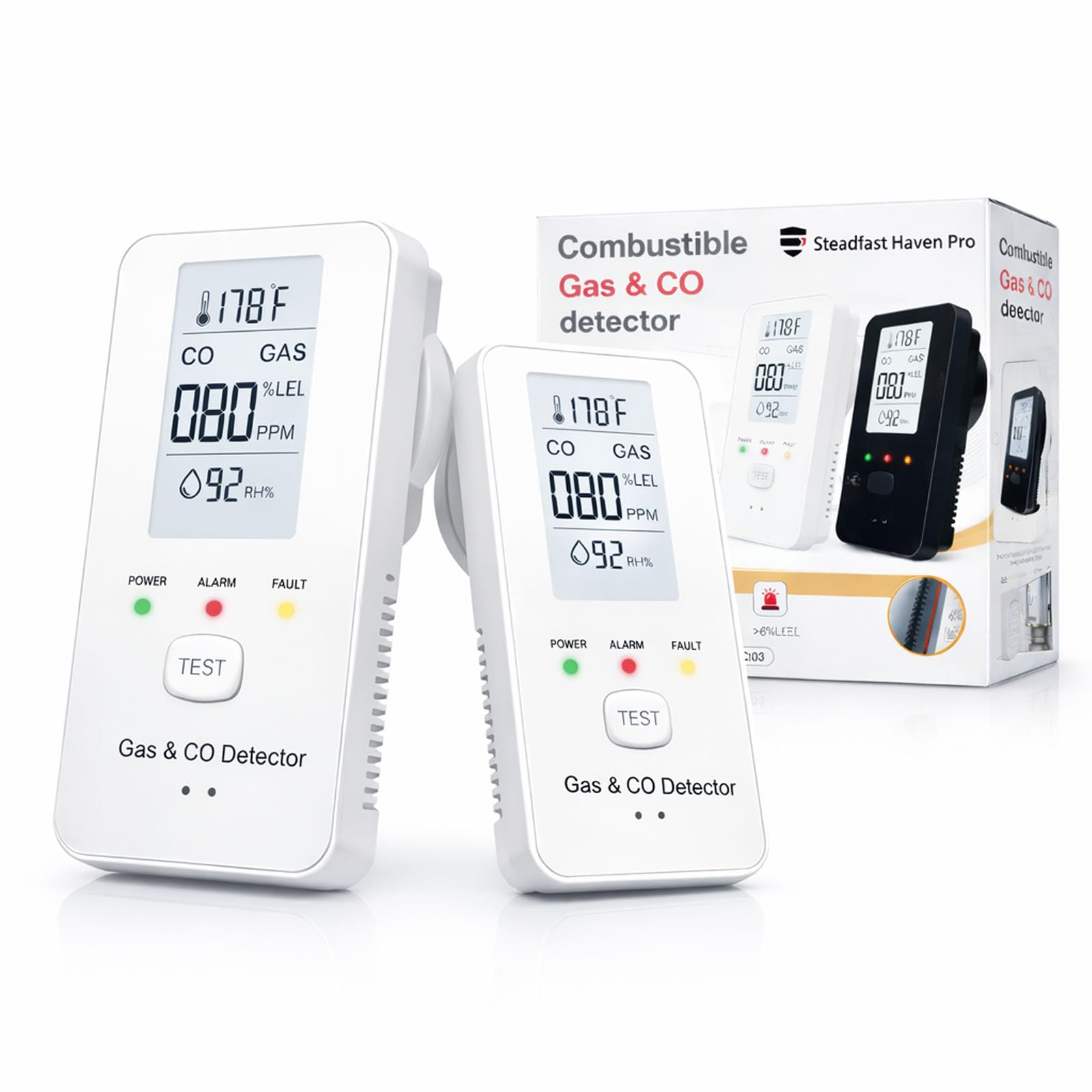 2026 New Steadfast Haven Pro Detector,4-in-1 Plug in Detector with HD Digital Display, for Home, Kitchens, Hotel (4*White) — view 14