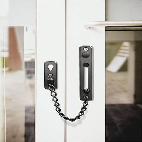 Miniatura 7 de Cerradura de cadena de puerta, guardia de cadena de seguridad de acero inoxidable para puerta, cadena de bloqueo de puerta gruesa con tornillos,