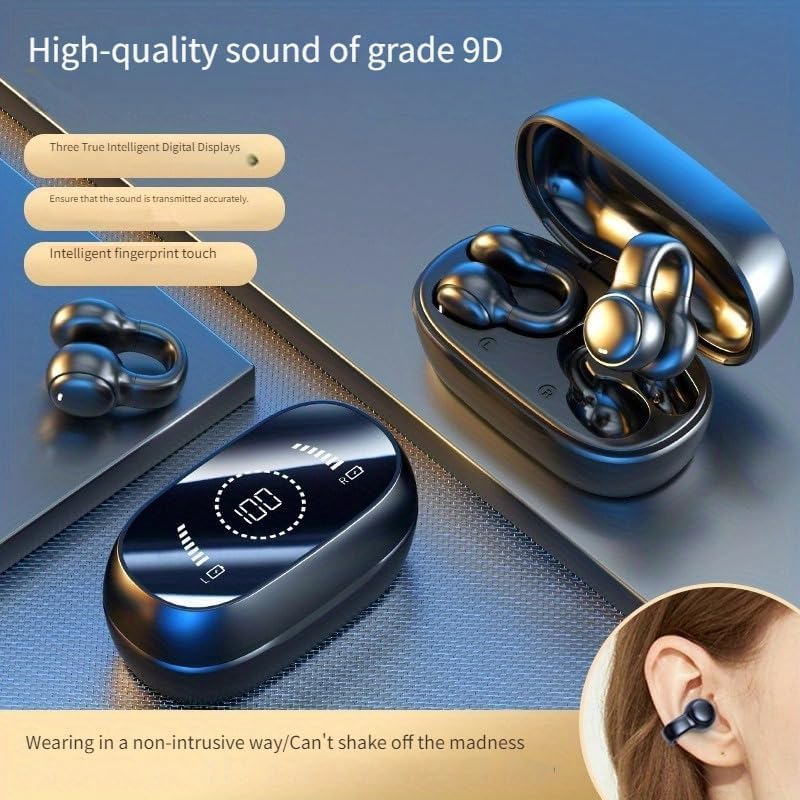 Person wearing M47 Ear Clip Bluetooth Headset