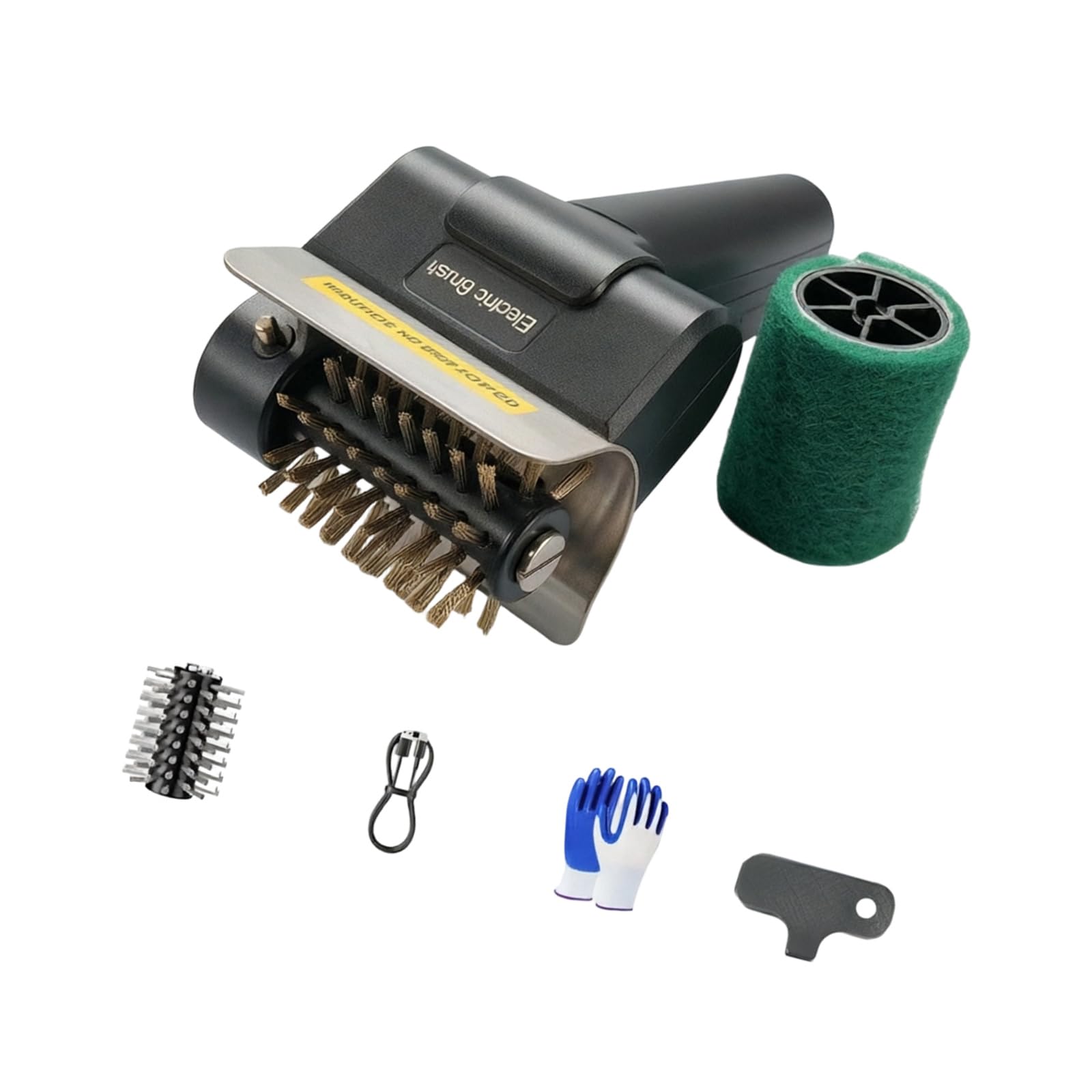 Cepillo eléctrico recargable para parrilla de barbacoa con cabezal de cepillo de alambre rodante para el cuidado posterior a la cocina en casa