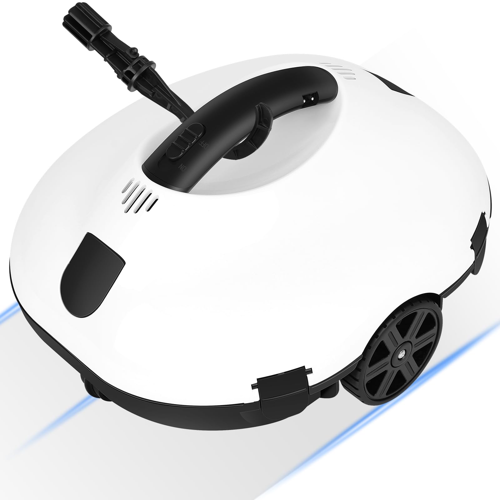 Robot nettoyeur de piscine sans fil de 130 minutes d'autonomie, léger, automatique et portable, 5200 mAh, charge rapide, puissant pour piscine hors sol jusqu'à 80 m² (blanc)