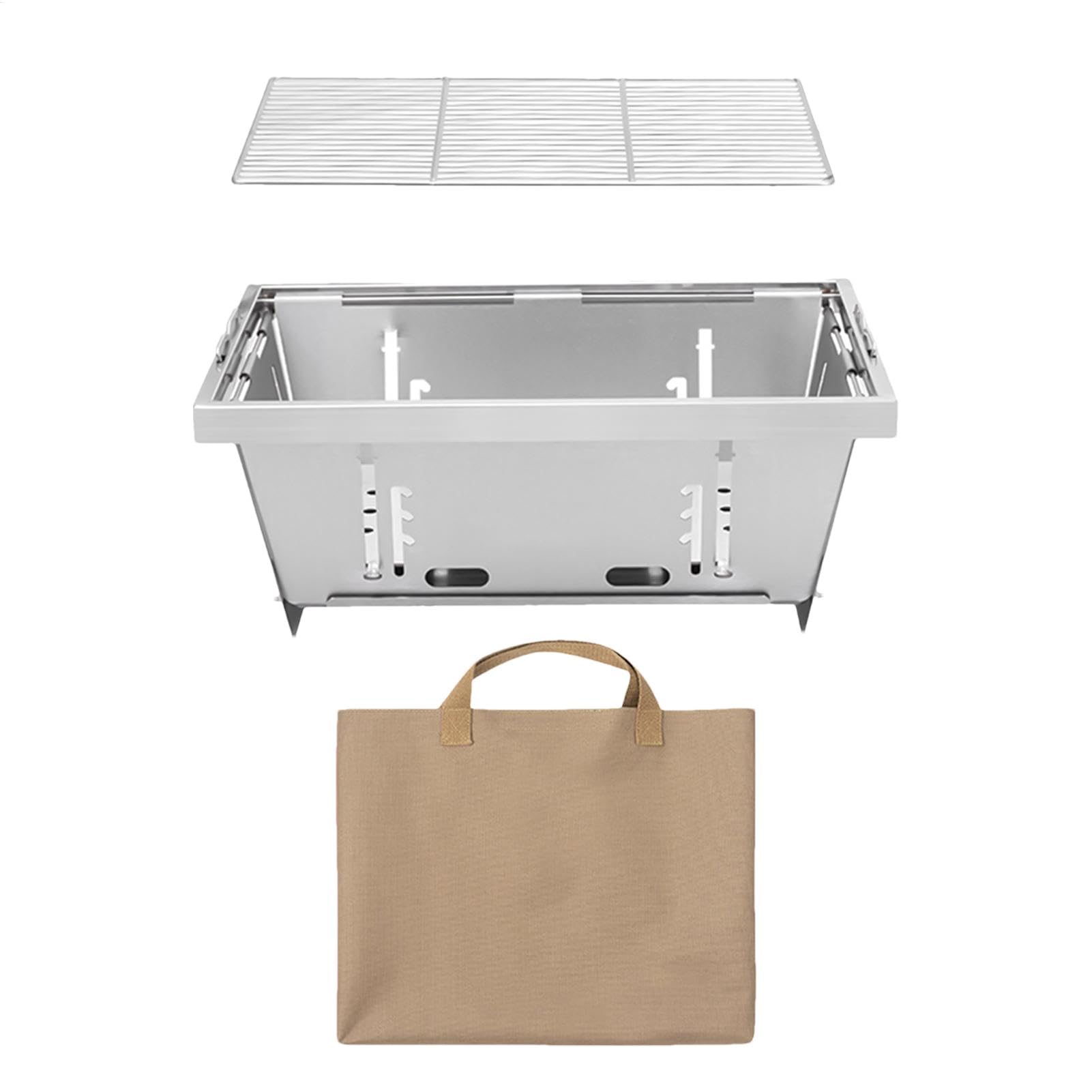 Mały Grill Na Świeżym Powietrzu Interaktywne Zabawki Z Nylonową Kością | Grill ze Stali Nierdzewnej Składane Rękojeści Do Kempingu Pikników Grillowania W Ogrodzie Na Plaży Dla Spotkań Rodzinnych I