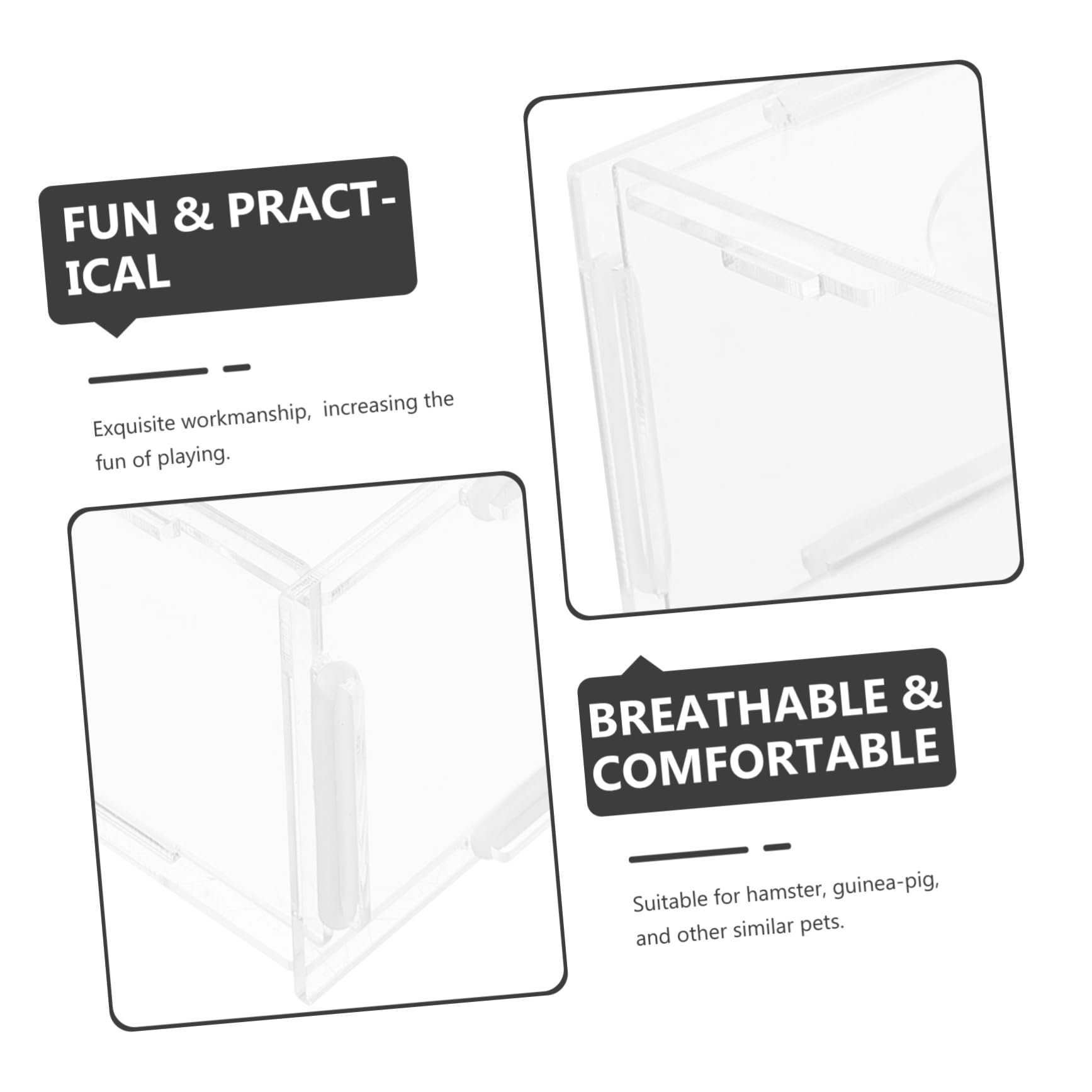 VICASKY Acrylic Hamster Food Dish Compact Acrylic Feeder Bowl for Hamsters Guinea Pigs Pets Easy to Clean Prevents Spills Durable Design for Food Water Holding