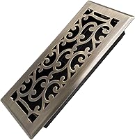 Howeall 4x10 Heavy Duty Walkable Floor Register Savannah Design - Antique Brass Decorative Vent Cover