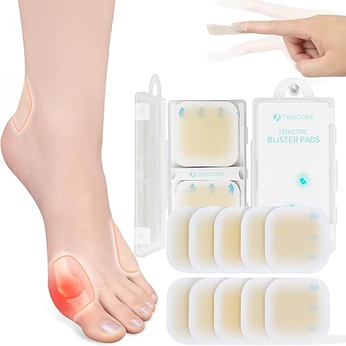 Tenicore Almohadillas para juanetes, alivio de juanetes, almohadillas para ampollas para mujeres y hombres, vendajes hidrocoloides, almohadillas