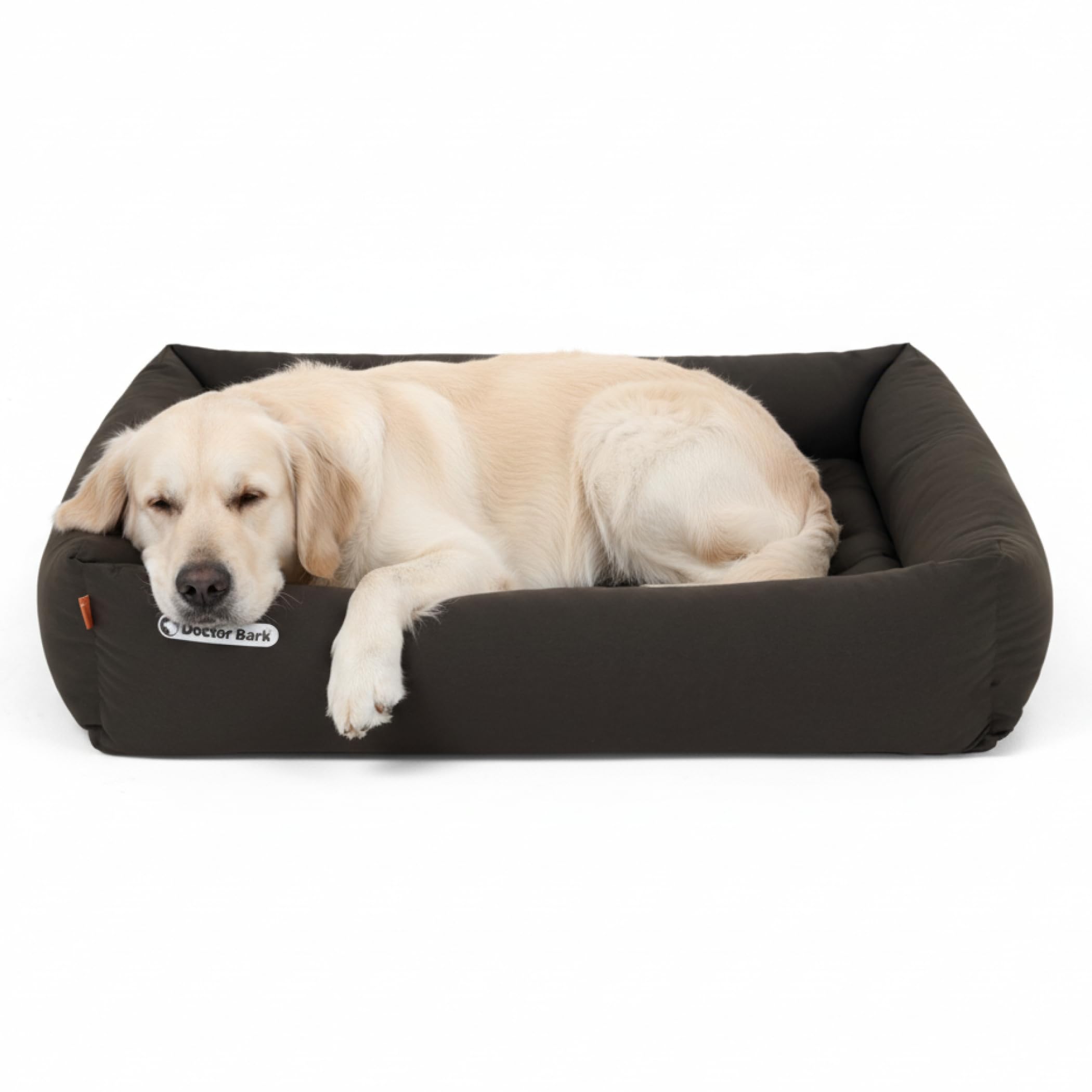 Doctor Bark Hundebett Orthopädisch - Waschbar bis 95°C, Geruchsfrei & Hygienisch - Kuscheliger Hundekorb Grosse Hunde mit Hundematratze (XL - 100x90 cm, Braun)