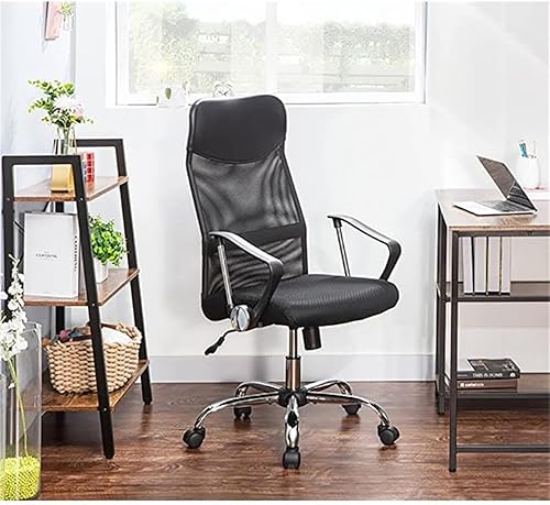 Miniatura 4 de JJS Silla de oficina con respaldo alto y soporte lumbar giratorio, silla de escritorio de malla, ergonómica, moderna, mecedora, silla ejecutiva con