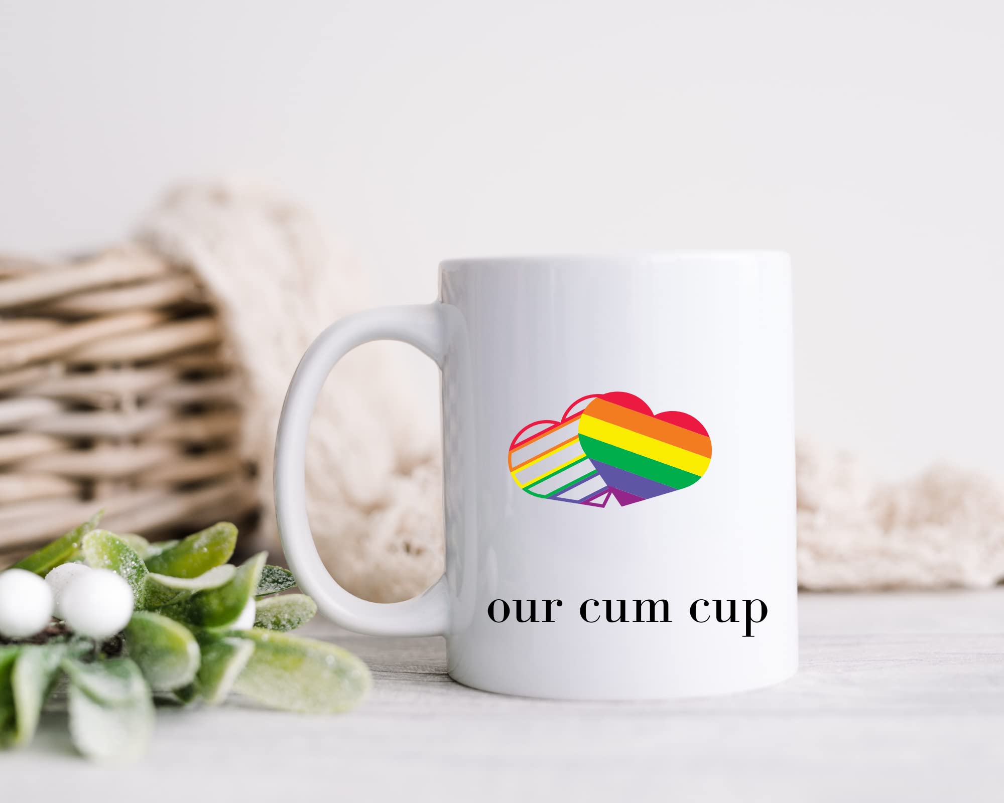 Gay Couples Gifts, Gay Pride Boyfriends Mug, Our Cum Cup, Gag gift for Boyfriends, Husband, Gay Pride Mug, Mug for Friend, BF, Husband, White, 11oz - 11oz White