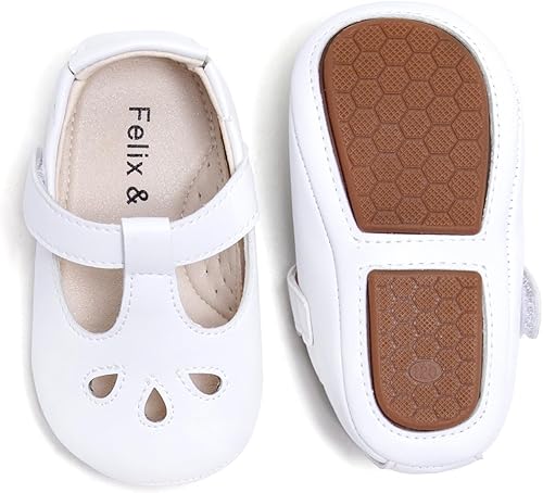 Felix & Flora Zapatos de bebé de suela suave - Zapatos de bebé para caminar, mocasines, suela de goma, zapatos de cuna