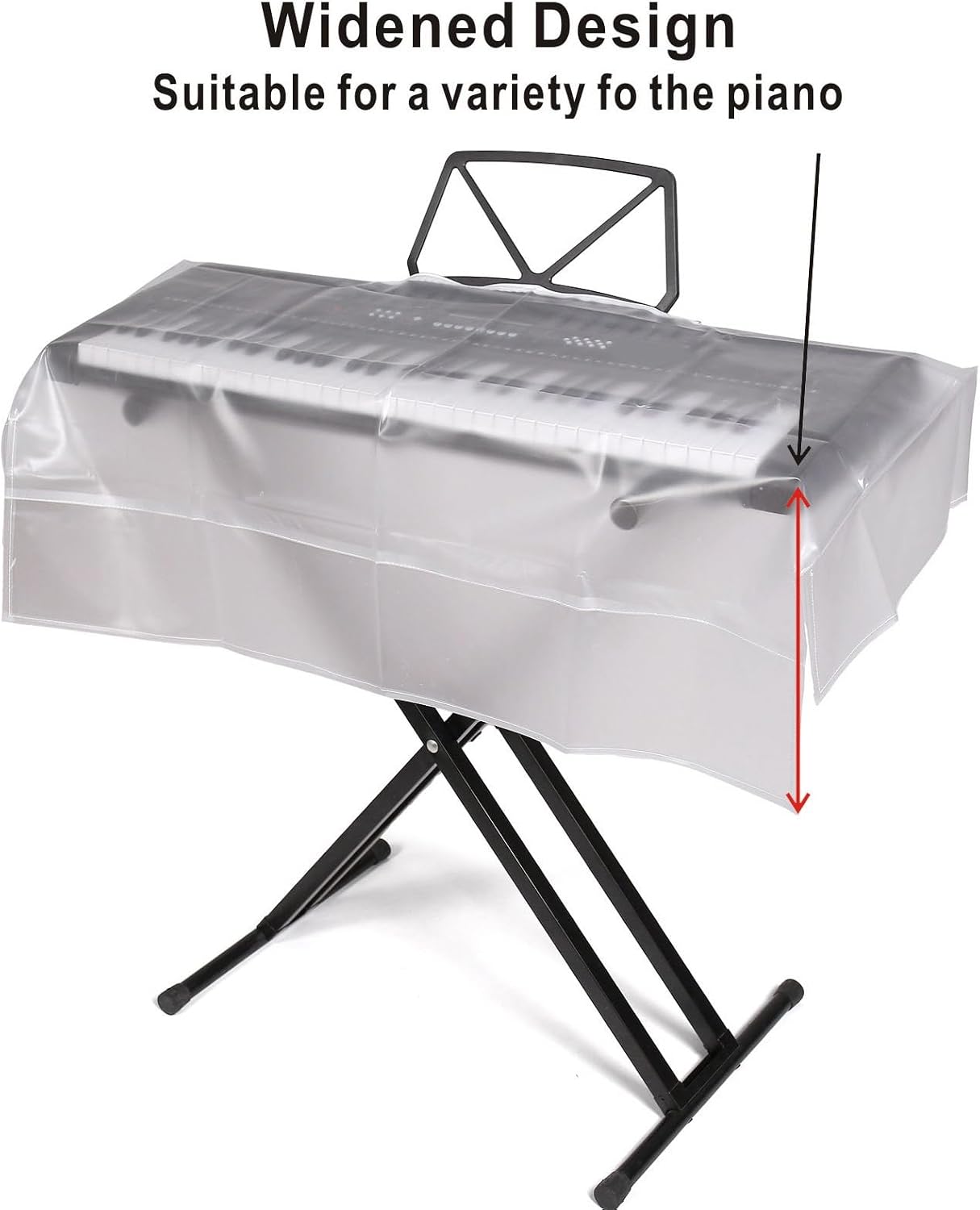 Transparent Piano Keyboard Dust Cover,Widened Digital Piano Keyboard Protective Cover for 61/88 Keys (for 88 Keys)