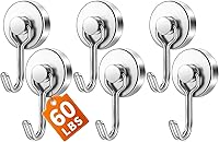 Vista 37 de FINDMAG Ganchos magnéticos giratorios de 60 libras, paquete de 4 ganchos magnéticos de neodimio resistentes, ganchos magnéticos fuertes para colgar