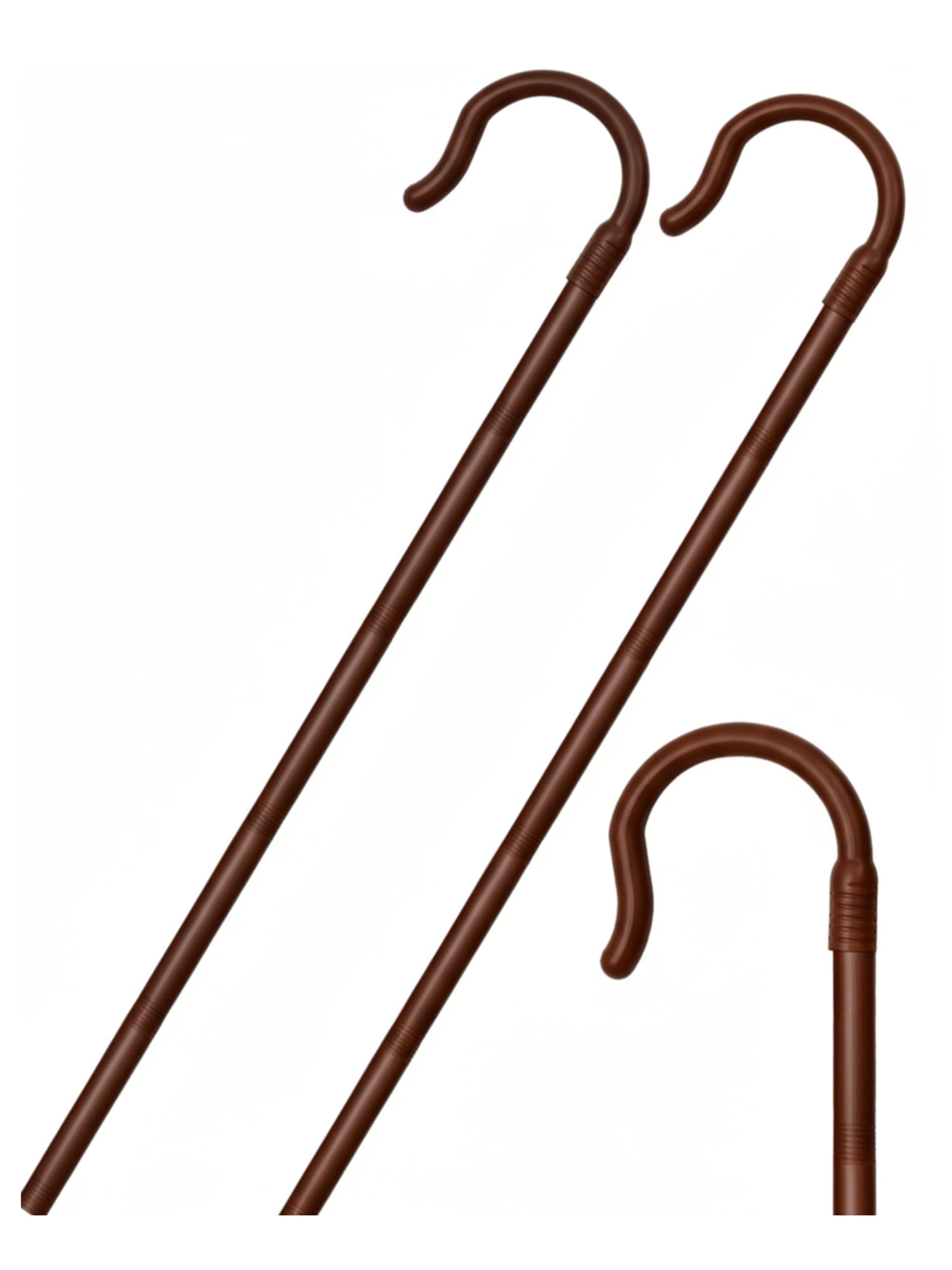 Poen Easter Shepherd's Staff Hook Prop Costume 5Ft Tall Walking Cane Stick Plastic Crook Staff Shepherd Cosplay Accessory