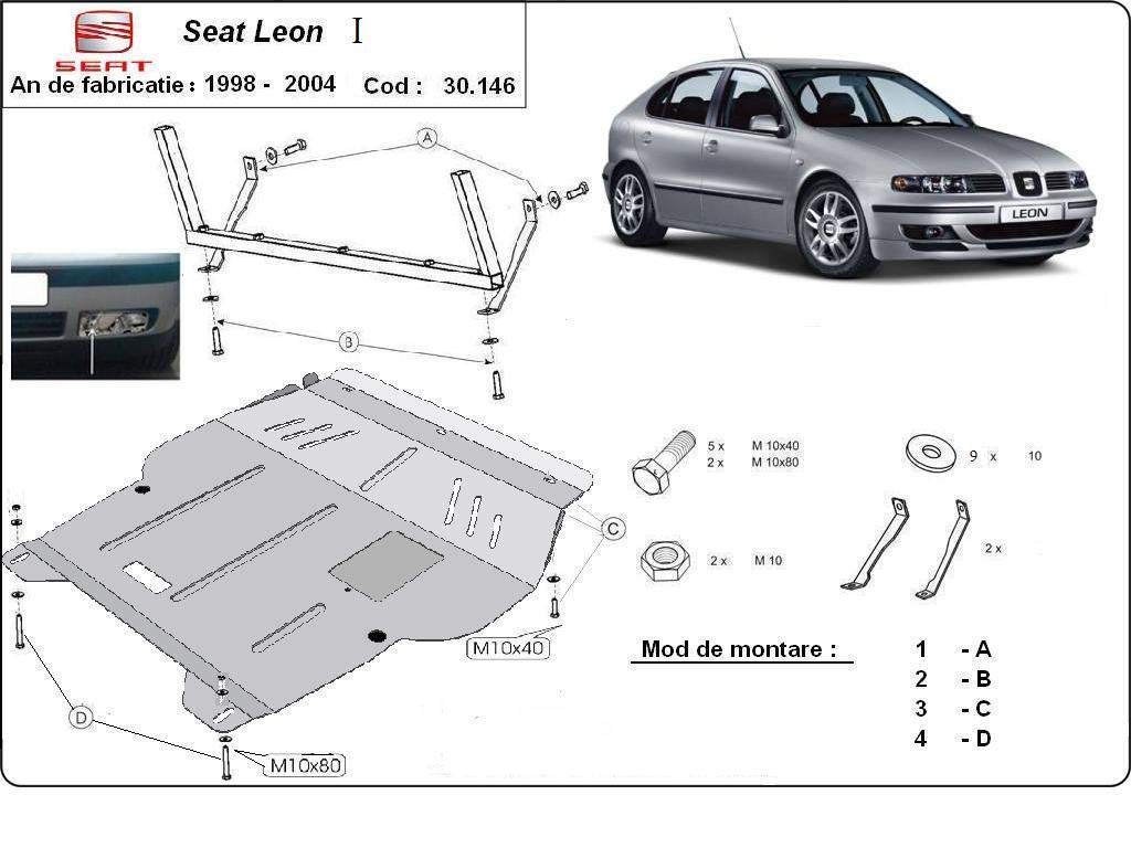 Protección de motor metálica compatible con Seat León.
