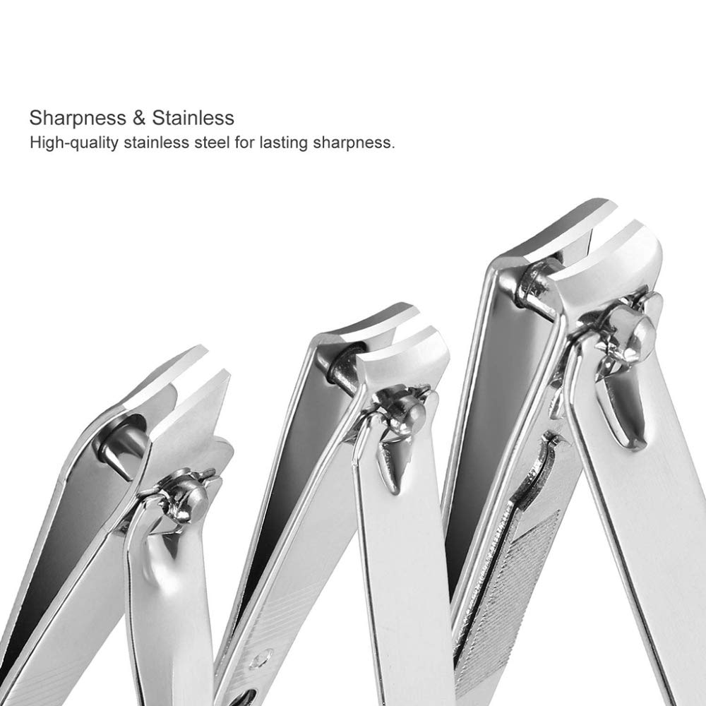 Zehennagelknipser Nagelknipser Nagelknipser, Nagelknipser-Set – 3er-Pack Premium-Edelstahl-Fingernagel-Zehennagelknipser mit scharfer Nagelfeile for Damen und Herren