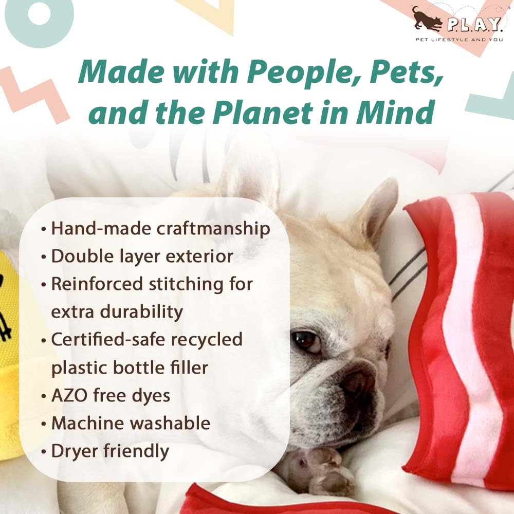 P.L.A.Y Clive & Bacon x Durable Beer Plush Dog Toy, Handmade, Double-Stitched, Eco-Friendly with Recycled Fill - Image 3