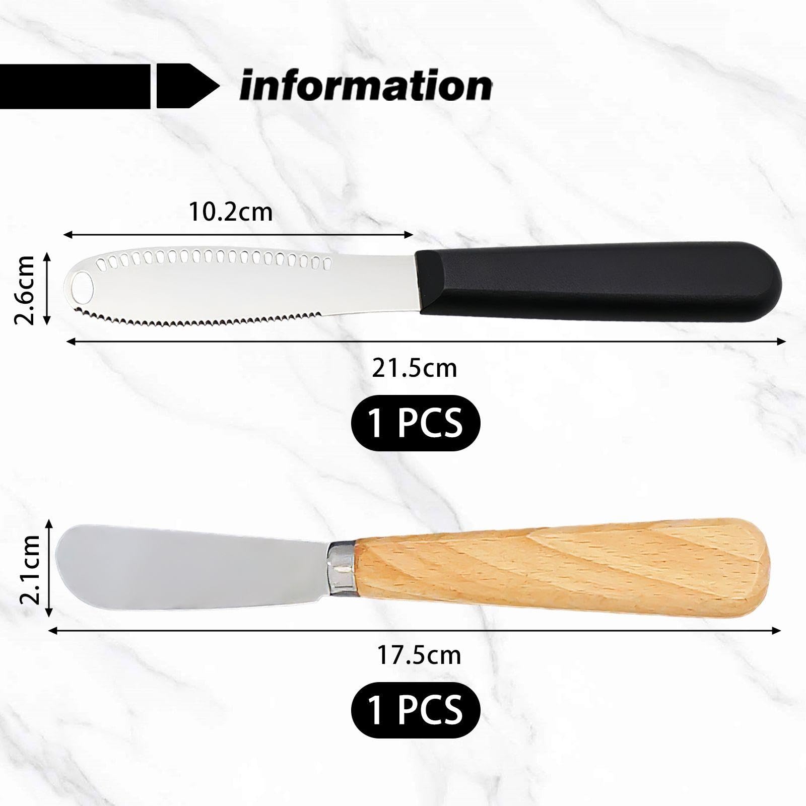 1 Pieza Cuchillo De Mantequilla Serramada Y Cuchillo De Mantequilla De Mango De Madera De 1 Pieza, Herramientas Para Hornear, Dispositivos De Cocina, Cuchillo De Mantequilla De Acero Inoxidable.