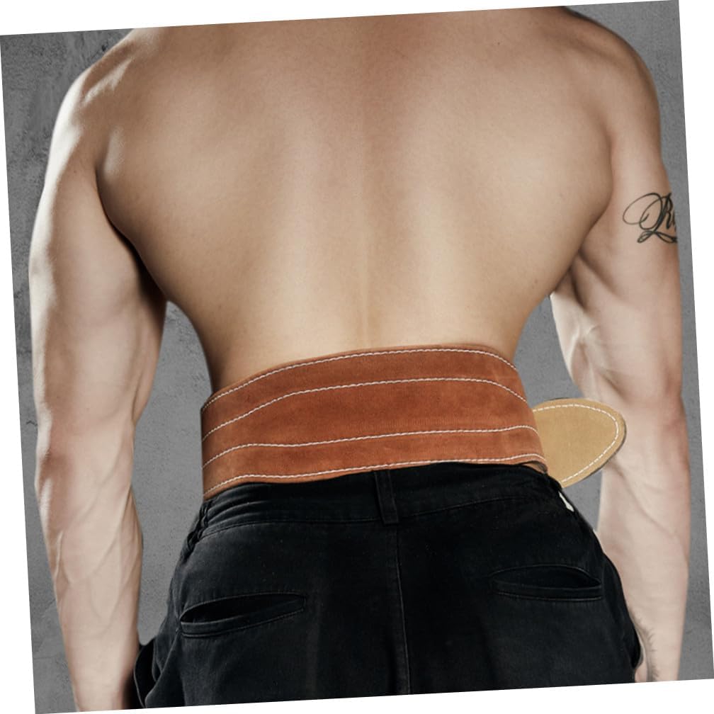 Toddmomy Cowhide Waist Supporter for Weightlifting Durable Waist Protective Belt for Men and Women Ergonomic Design for Squats and Gym Workouts
