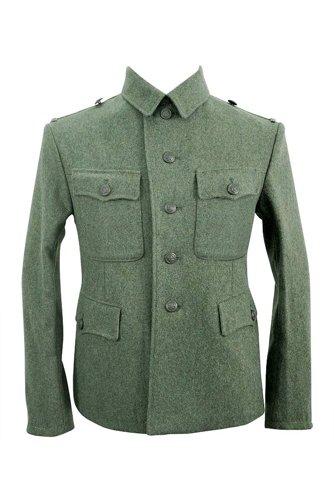 Militaryharbor Men's Field Grey Ww2 Wwii German M42 Kriegsmarine Coastal Field Wool Tunic Fledluse-M