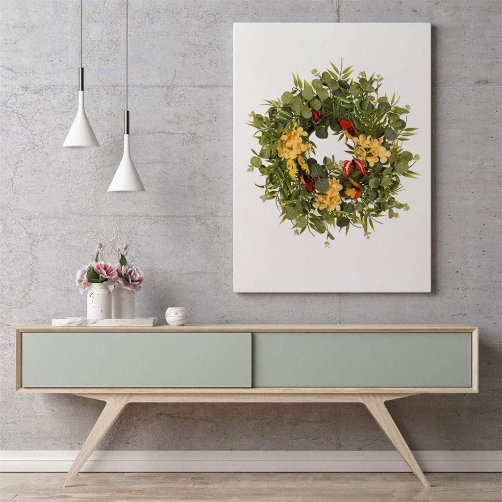 Artificial Eucalyptus Leaf Spring Wreath, Outdoor Decorative Welcome