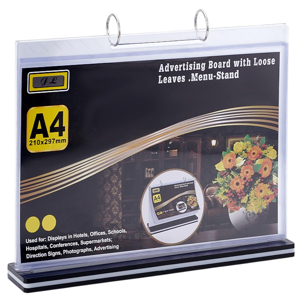 BENECREAT T-Shaped Multi-Page Flip Acrylic Sign Holder