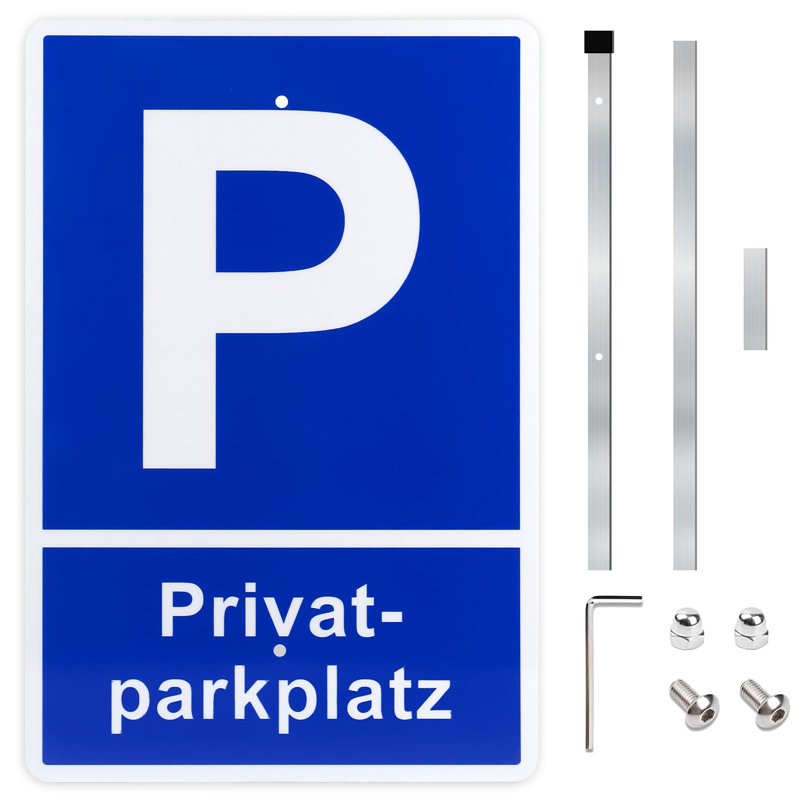 SINMAO Privéparkeerbord met aluminium paalhouder, 30 x 20 cm (A4), privéparkeerverbodsbord met bevestiging, 30 cm, afneembaar SINMAO Privéparkeerbord met aluminium paalhouder, 30 x 20 cm (A4), privéparkeerverbodsbord met bevestiging, 30 cm, afneembaar