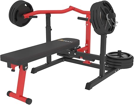 Chest Press Machine, 2"*2" Chest Workout Equipment with Independent Converging Arms Adjustable Incline Bench for Chest & Arms, AB Workouts, Shoulder