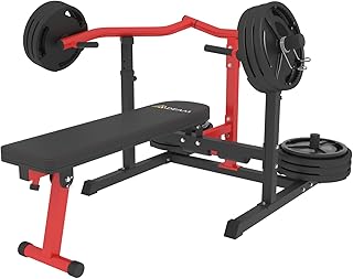 Chest Press Machine, 2"*2" Chest Workout Equipment with Independent Converging Arms Adjustable Incline Bench for Chest & Arms, AB Workouts, Shoulder