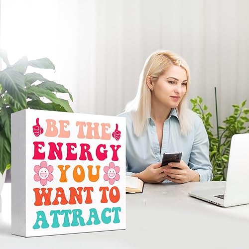 Miniatura 7 de z-crange Bodies Change Worth Doesn't Inspiration, caja de madera para decoración de escritorio, caja de madera retro Groovy Preppy para el hogar,