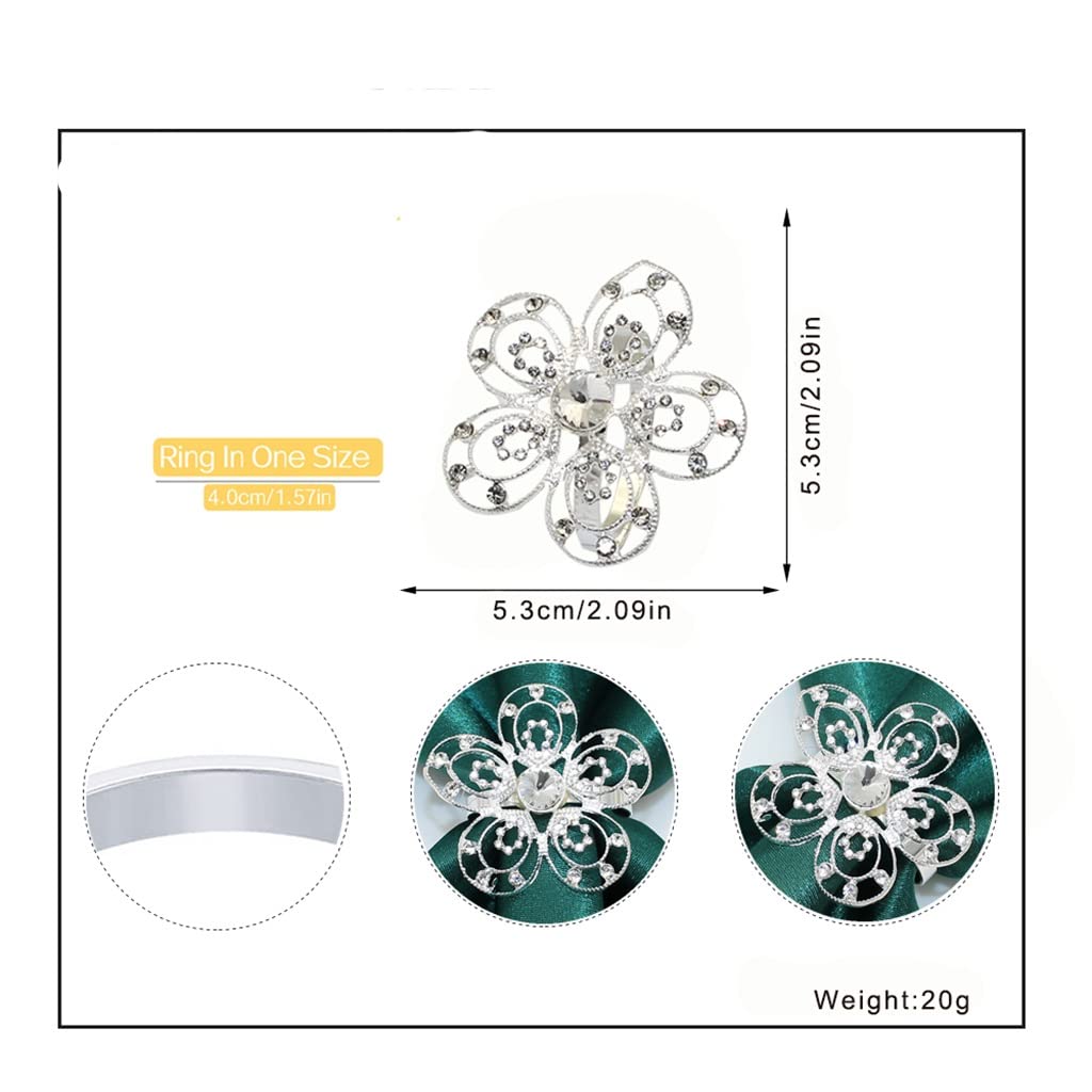 Servilletero de Boda con Anillos y Hebilla de Diamantes de imitación para decoración de Mesa de Cena de Boda (B como se Muestra)