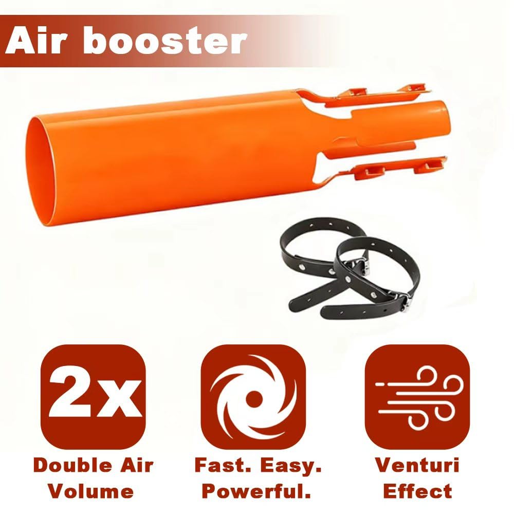 Amplificador de aire para soplador de hojas, amplificador de energía para sopladores de hojas, soplador de hojas, extensión de boquilla turbo, accesorio para soplador de hojas con cinta de fijación