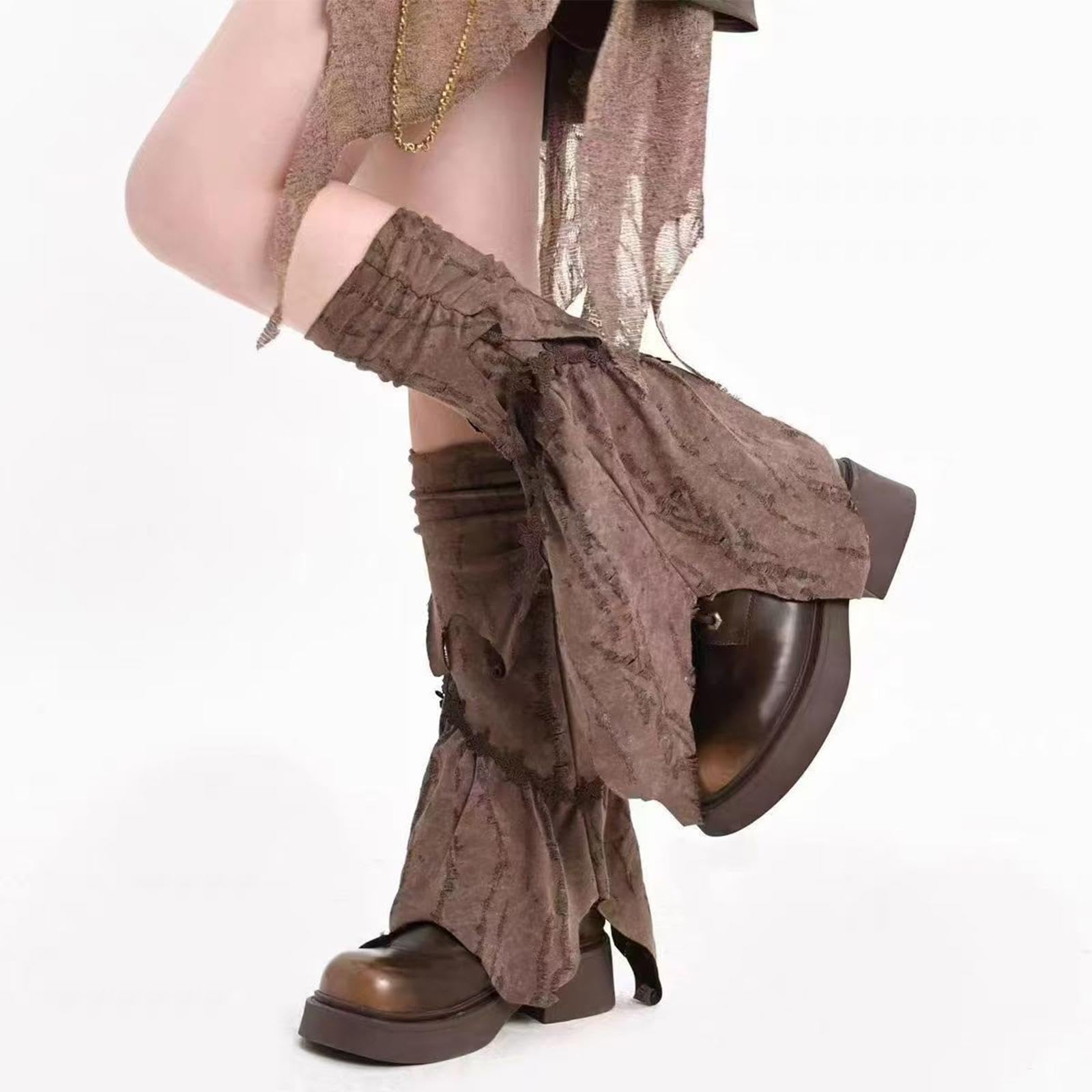 Calentadores de Piernas, Ropa Cómoda Y a La Moda, Accesorios, Calcetines Largos Holgados Estilo Grunge.