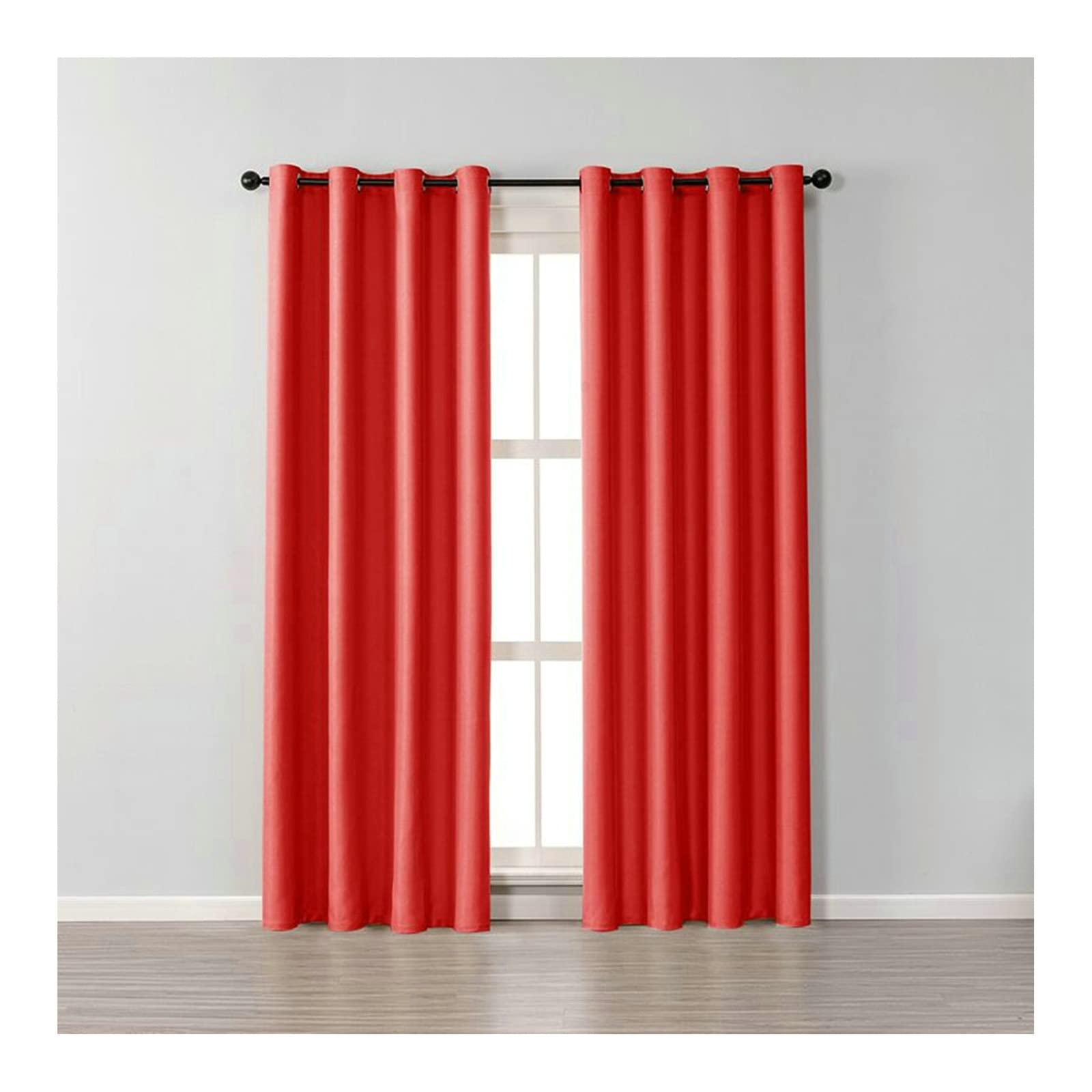 Rideaux occultants rouge coton salon 274x274cm modernes