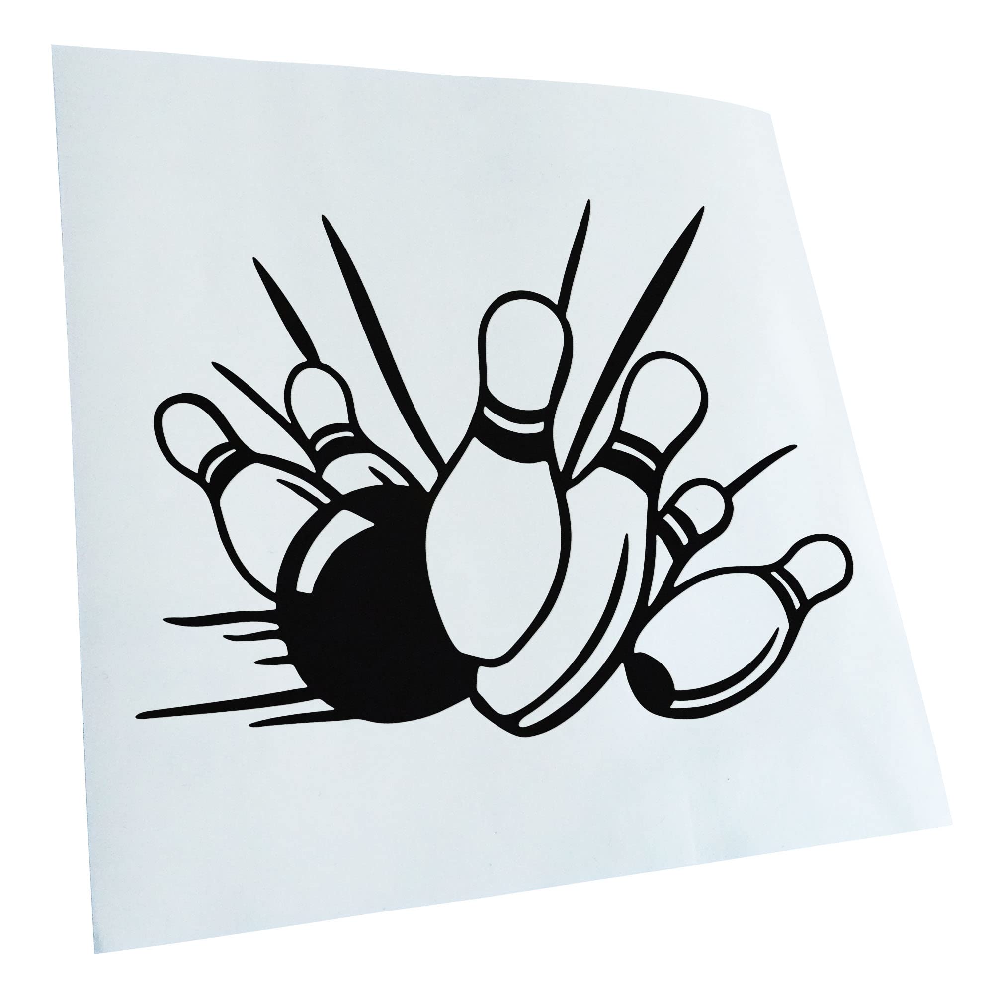 Kiwistar - Car Sticker - Black - 30 x 21 cm Bowling Strike Cones Sticker for Car, Laptop, Bicycle, Truck, Motorcycle, Multicoloured JDM Decal Racing
