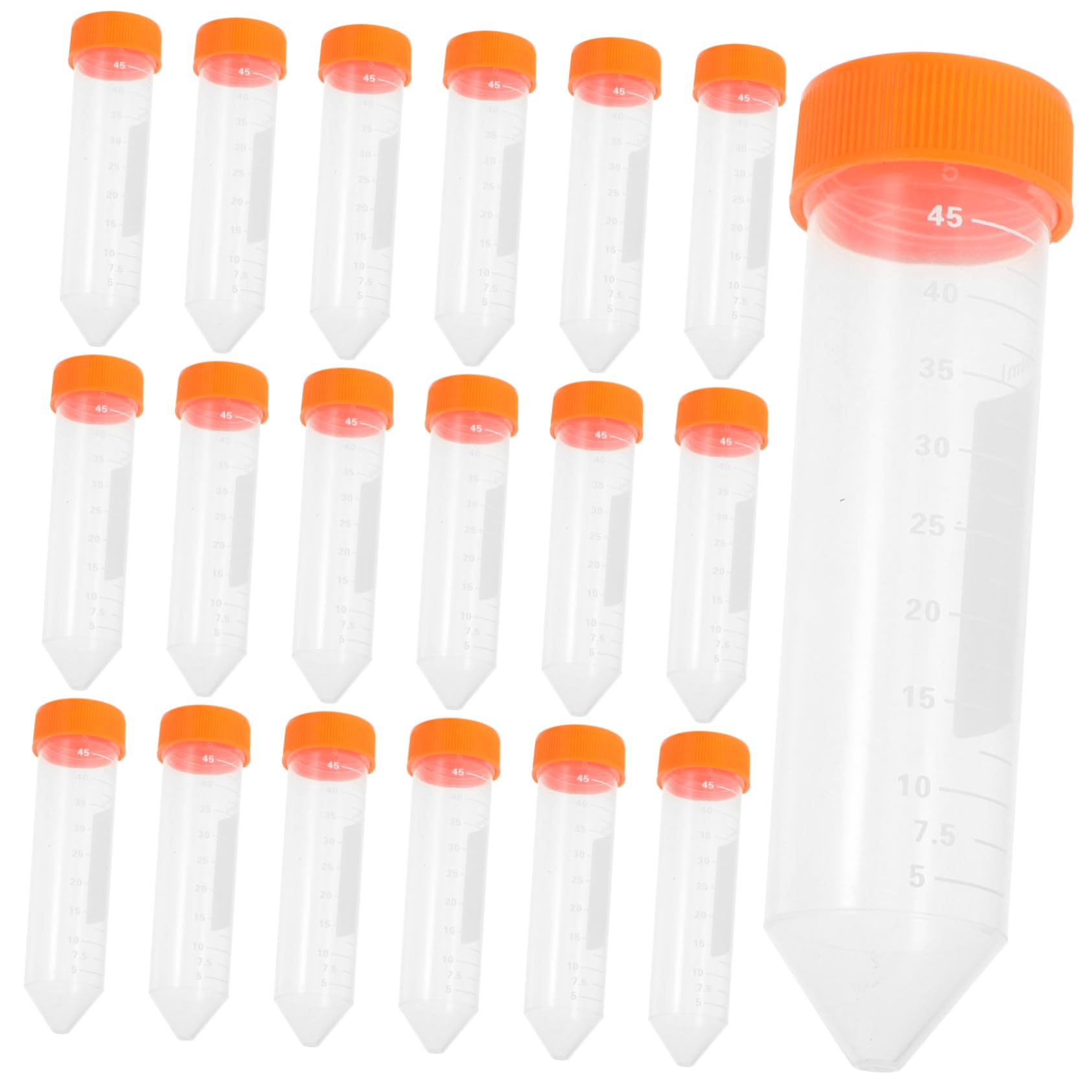 OUNONA 4 Set Di Provette in Plastica Per Conservazione Fiale Da 50 Ml A Vite A Prova Di Perdite Per Esperimenti Di Laboratorio 25 Pezzi*4