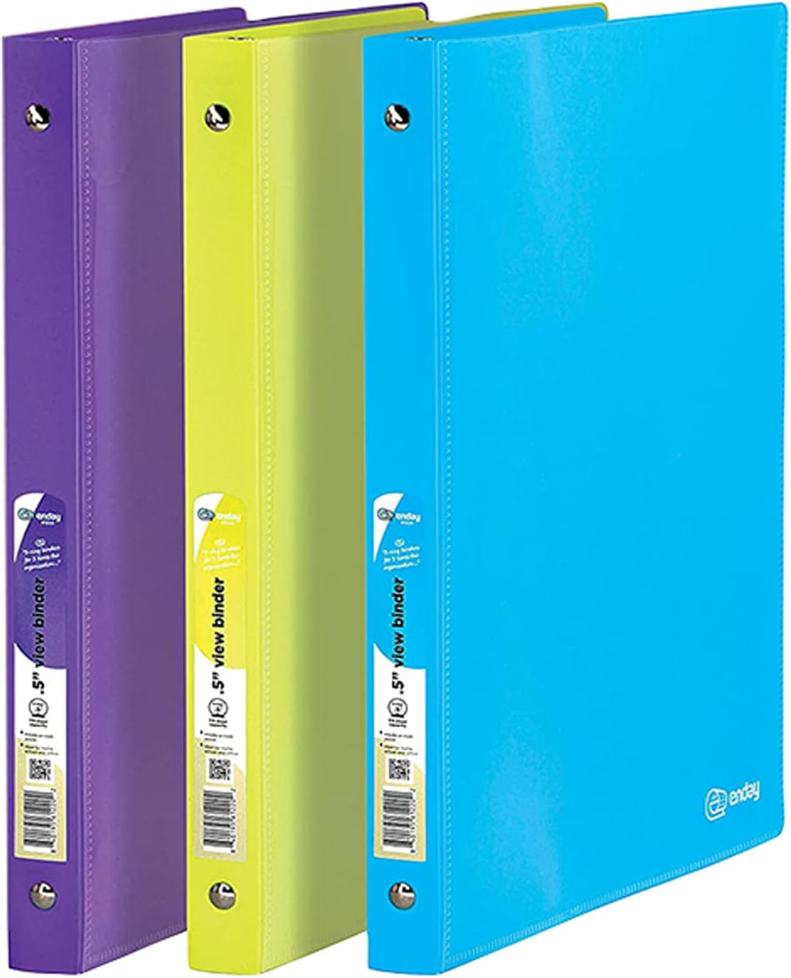 1/2" Poly 3 Ring Presentation View Binder with Pocket Allows for Quick Loading of Spine Inserts and Prevents Gapping and Mis Alignment of Rings (Pack of 6) - by Emraw