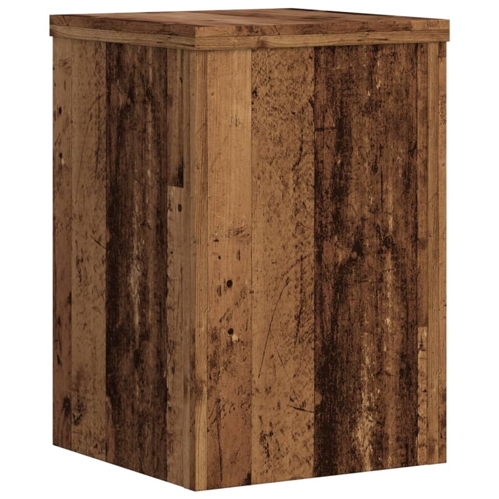 Supports pour plantes en bois d'ingénierie vieux bois, 2 pcs, 20x20x30 cm, capacité 50 kg, pour intérieur, tuteur, treillis, pergola, palissage, décoration de jardin et balcon