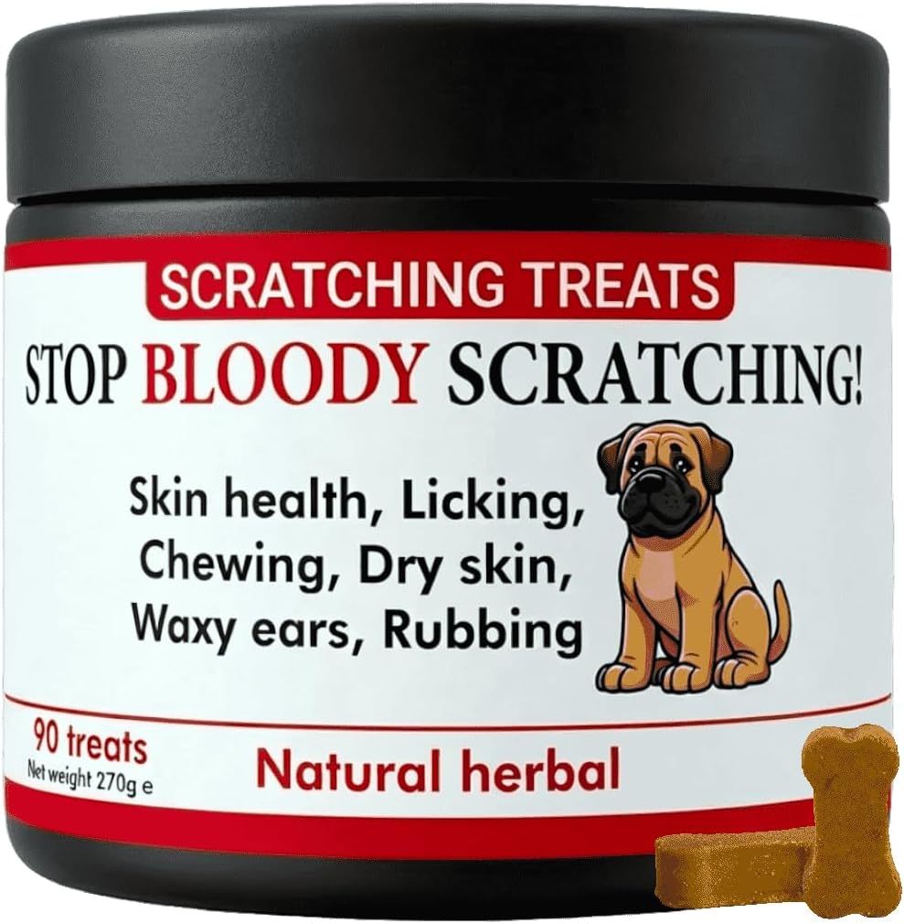 Allergy Relief Dog Treats for Itchy Skin, Paws, Eyes & Ears - Stops Scratching, Licking & Chewing - Quick Relief in 30 Days - Salmon Oil & Omega 3 - For all Dogs