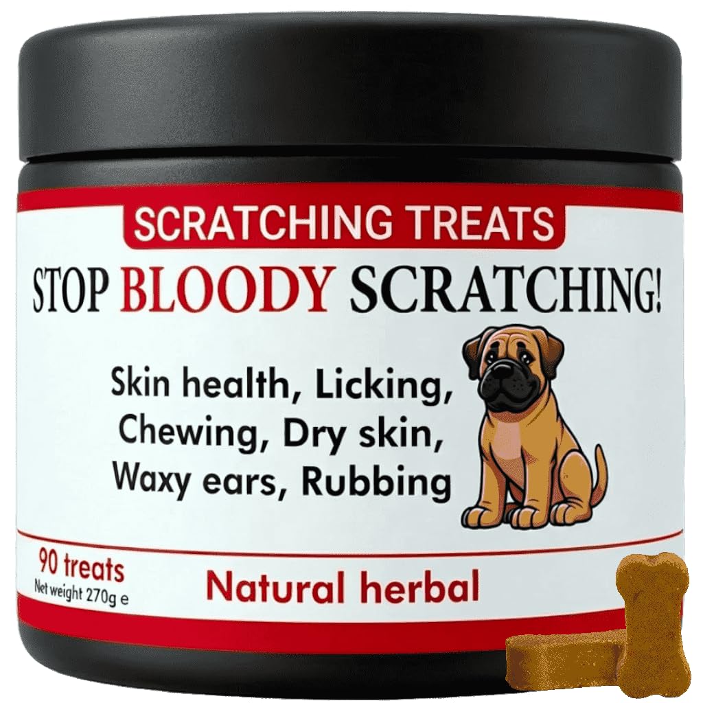 Allergy Relief Dog Treats for Itchy Skin, Paws, Eyes & Ears - Stops Scratching, Licking & Chewing - Quick Relief in 30 Days - Salmon Oil & Omega 3 - For all Dogs