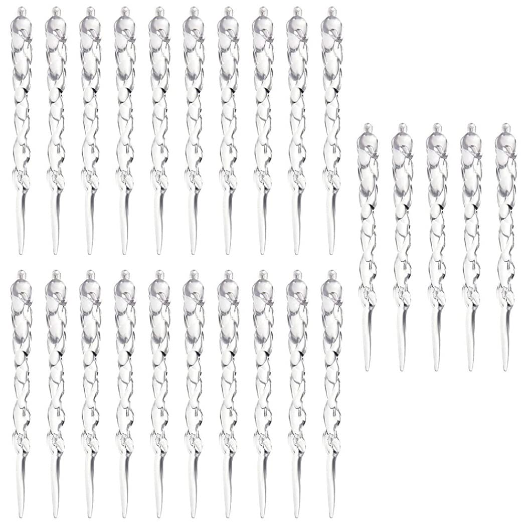 Comebachome Clear Christmas Tree Icicles Decorations Acrylic Ornaments Tree Hanging Supplies 24Pcs, Acrylic Christmas Decorations