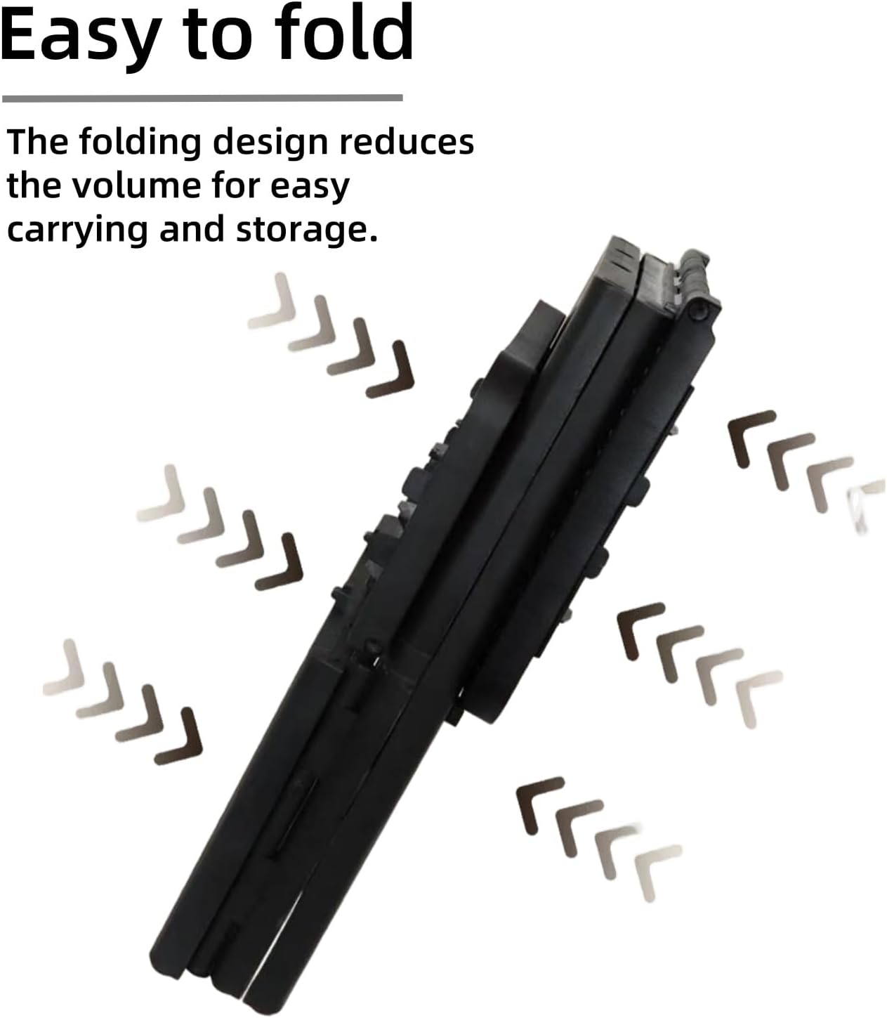 Foldable Step Stool - 2 Step Stool Foldable, 300 lbs Weight Capacity, Portable Footstool for Outdoor, Kitchen, Home, Bathroom, Bedroom, Office, RV (Black)