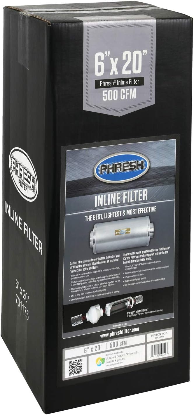 Best Promo Phresh Inline Filter, 6 500 CFM Carbon Filter for Duct Ventilation Applications