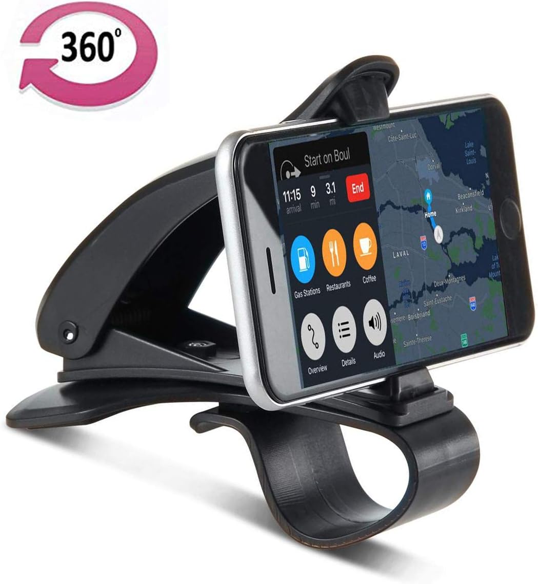 GeekerChip Car Phone Holder for Dashboard-HUD Design,Non-Slip,360° Rotatable Compatible with 3 to 6.5 inch of Mobile Devices