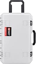 Eylar 22 Inch Intact Premium Series Hard Rolling Carry-On Travel Case, Lightweight and Durable Design with Foam (White)