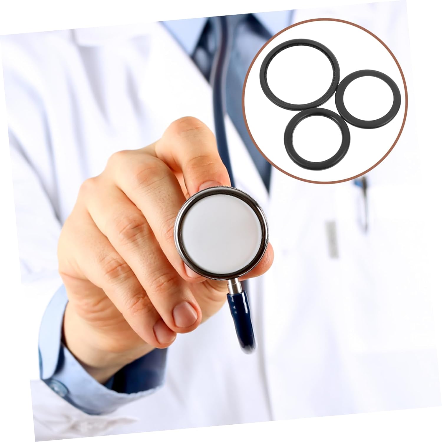 1 Set Stethoscope Repair Kit Diaphragm Assembly Antislip Rings Complete Replacement Parts for Stethoscopes Versatile Accessory for Adult Pediatric Use