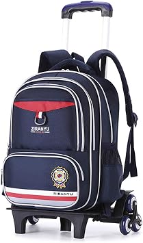 6 Wheels Kids Trolley Backpack Breathable