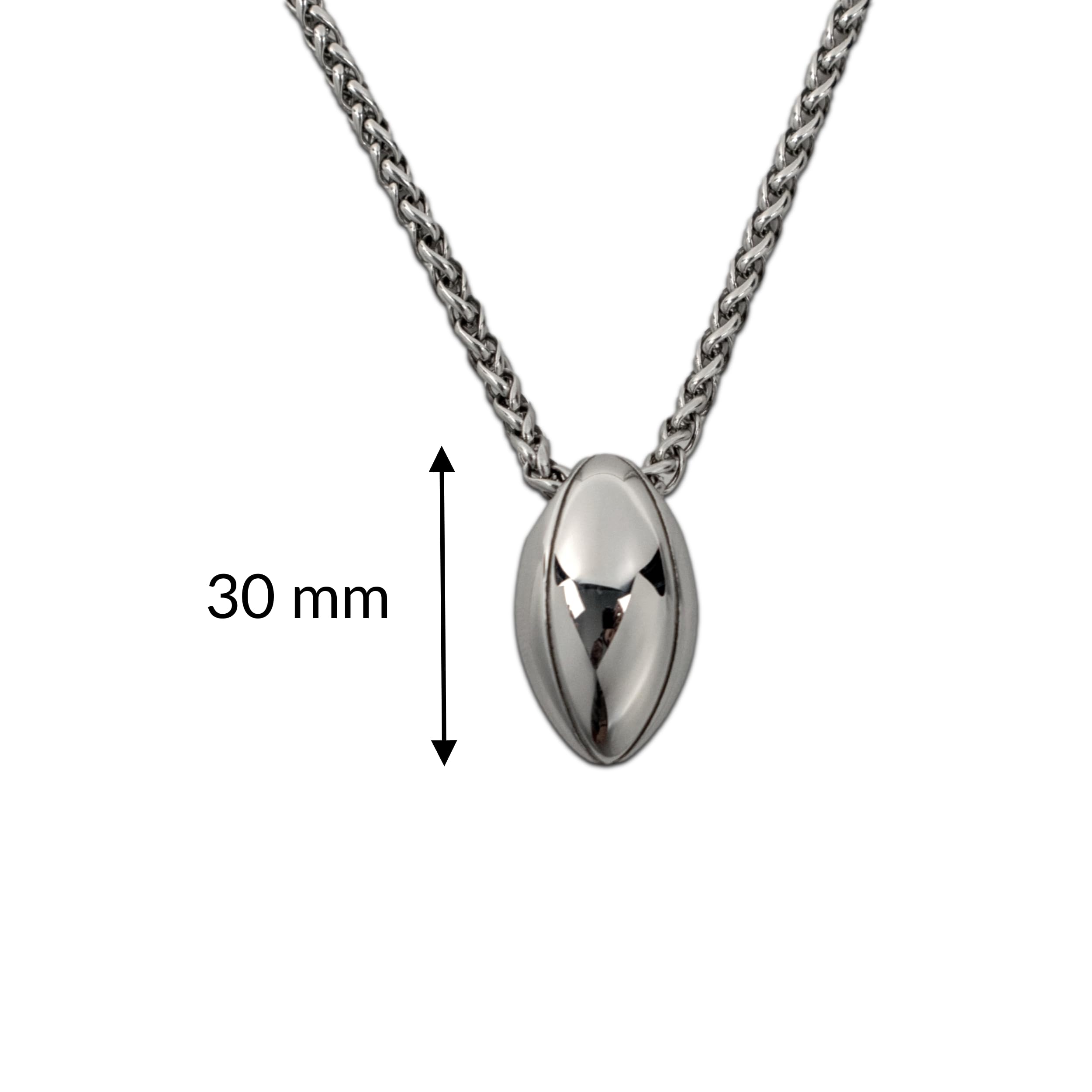 Ernestine - Collier Rugby Homme acier inoxydable - Idée Cadeau papa fête des pères - pendentif ballon de rugby - cadeaux amateurs de sport - bijou accessoire rugbyman équipe de France