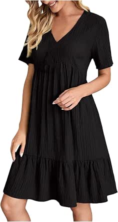 Cigrimi Women's Summer Mini Dress - Sleeveless Ruffle Hem Tank Dress For Beach & Vacation - View #7