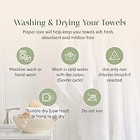 Vista 9 de Springtree Home Blue Bath Towels Set of 4 Classic Hotel Bath Towels 100% Combed Cotton Absorbent Quick-Dry Towels for Bathroom Oeko-TEX®