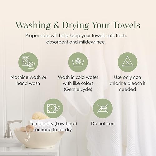 Miniatura 9 de Springtree Home Juego de 4 toallas de baño azules  Toallas de baño clásicas de hotel  100% algodón peinado  Toallas absorbentes de secado rápido